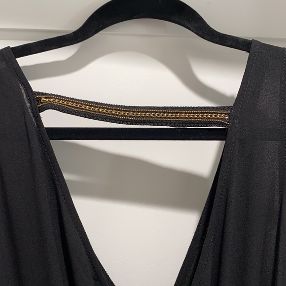 Sexy romper for women black with gold lace shorts - Picture 4 of 5